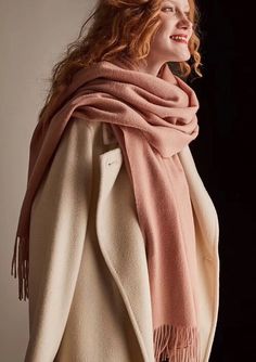 Thick cashmere (100%) scarf is offered in 18 colors. A cold-weather must-have that can be styled in multiple ways. Approximately 71" x 28" Casual Solid Winter Shawl, Casual Solid Shawl For Winter, Elegant Solid Color Winter Scarves, Chic Beige Fall Scarves, Chic Beige Winter Shawl, Chic Beige Scarves For Fall, Chic Beige Scarf For Fall, Classic Scarves For Cold Weather In Fall, Classic Scarves For Fall And Cold Weather