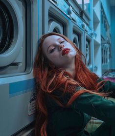 Laundry Mat Photoshoot, Lisa Portrait, Laundry Shoot, Wishy Washy, Machine Photo