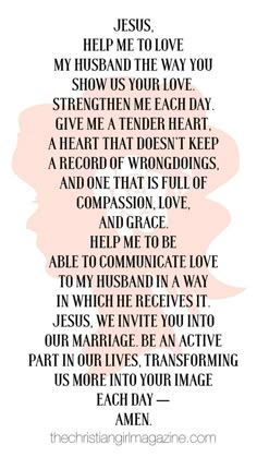 a quote with the words jesus, help me to love my husband