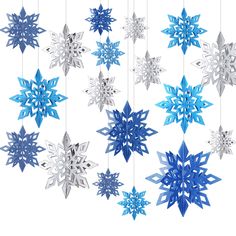 PRICES MAY VARY. What you will receive: there are 18 pieces of 3D hanging snowflake decorations in 3 colors, bright color to meet the theme of winter silver-white snowflake, color and quantity are enough to meet your various needs 
Features: 
 
Easy to use: 
Each hanging snowflake pendant comes with an almost invisible rope that can be easily hung anywhere as a Christmas decoration, simple and practical, you can fold it up or you can stretch it out and get 2 different shapes. 
 
Winter 3D snowfl Hanging Snowflakes, Winter Wonderland-party, Christmas Snowflakes Decorations, 3d Snowflakes, Blue Christmas Decor, Winter Wonderland Party, Snowflake Pendant, Winter Wonderland Christmas, Christmas Hanging Decorations