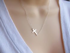 "Initials and/or birthstones, at checkout please. SIDEWAYS CROSS Sterling silver. This is such a basically design, it look exactly the same as Miley Cyrus you don't have to pay $400 for it. LIKE THIS ITEM? Save it and revisit it later There's the Facebook and Pinterest button, to Add it to your favorites Or you can E-mail it! SEE MORE GREAT UNIQUE SIDEWAYS CROSS DESIGNS: http://etsy.me/13EPMGa add your personal touch to this necklace. Would you like to add more initials, birthstones, meaningful Horizontal Cross Necklace, Cross Necklace Sideways, Pure Gold Jewellery, Meaningful Necklace, Silver Pendant Lighting, Silver Cross Necklace, Sterling Silver Cross Necklace, Celebrity Jewelry, Kelly Ripa