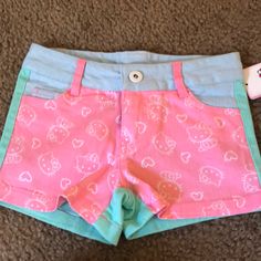 Nwt Cute Multi Colored Hello Kitty Stretch Shorts For Toddler Girl. Size Xs Cute Cotton Bottoms For School, Cute Cotton School Bottoms, Cute Multicolor Bottoms For Playwear, Fun Cotton Bottoms For School, Playful Short Bottoms For School, Casual Pink Shorts For Playtime, Pink Shorts For Playtime, Cute Multicolor Cotton Bottoms, Pink Playtime Shorts