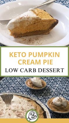 We’re Giving Thanks to This Keto Pumpkin Cream Pie Pumpkin Cream Pie Recipe, Low Carb Cornbread, Quick Keto Dessert, Mini Pie Crust, Pumpkin Cream Pie, Bread Dishes, Beef Gelatin, Keto Pumpkin, Cream Pie Recipes