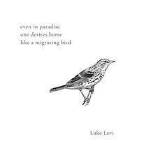 a black and white drawing of a bird with the words even in paradise, one deserves home like a migrating bird