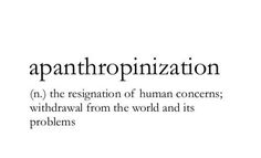 the words apantropinization are written in black and white, on a white background