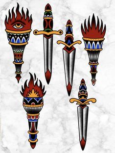 American Traditional Torch Tattoo, Traditional Torch Tattoo, Traditional Tattoo Torch, Torch Tattoo, Traditional Tattoo Man, Traditional Tattoo Stencils, Feminine Skull Tattoos, Half Sleeve Tattoos Forearm, Cowboy Tattoos