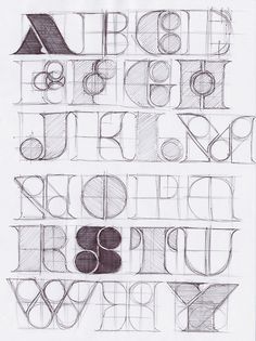 a drawing of the letters and numbers that have been drawn in different ways, including one with