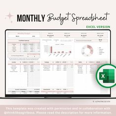 an excel spreadsheet is displayed on a laptop screen with the text,'this template was created with precision and in collaboration with