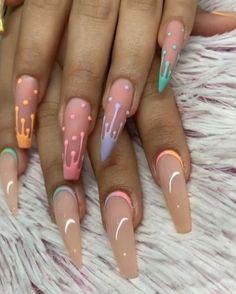 Summer Acrylic Nails, Fire Nails, Coffin Nails Designs, Pretty Acrylic Nails, Dope Nails, Nail Arts, Best Acrylic Nails, Long Acrylic Nails, Gorgeous Nails