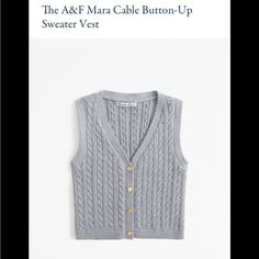 Very Soft, Thick Cable Knit Material. Cute Button Details! All Info In Screen Shot Knitting Materials, Cotton Sweater, Screen Shot, Sweater Vest, Abercrombie Fitch, Cable Knit, Button Up, Sweaters For Women, Cable