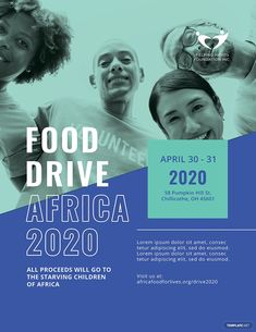 a flyer for the africa food drive