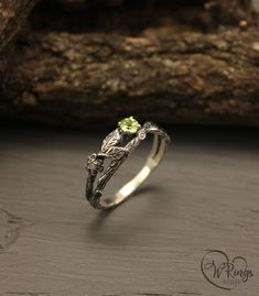 Branch Engagement Ring, Unusual Engagement Rings, Silver Leaf Ring, Twig Engagement Ring, Branch Ring, Engagement Ring For Her, Ring Flower, Nature Ring