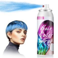 PRICES MAY VARY. Fun Temporary Hair Color Spray - The Hair Color Spray will give you bold, temporary wash-out hair color without any commitment. The spray is formulated without any bleach and allows vivid temporary color to all hair types. The spray is a quick hair color solution and is easy to use. It is gentle on hair and washes out after just one day of wear. The spray comes in 6 different shades in our store Super Easy to Use - Just Just Spray It On! Dry and style hair, then spray the hair color on hair. No gloves needed, much more convenient than the hair color waxes. Also, this scalp-friendly formula helps to cleanse, condition, and make hair look fuller and shinier. Plus, its compact size makes it easy to carry anywhere Quick-Drying Formula - The quick-drying formula does not leave Crazy Hair Day Christmas, Red Hair Spray, Non Permanent Hair Color, Wash Out Hair Color, Cosplay Hair Accessories, Temporary Hair Color Spray, Hair Color Spray, Dyed Hair Blue, Spray Hair