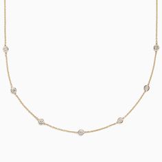 Effy D'Oro 14K Yellow Gold Diamond Station Necklace, 0.69 TCW Yellow Stone, Station Necklace, Lovely Jewellery, Gold Yellow, Round Diamonds, Gold Diamond, Gold Metal, Gold Necklace, Diamonds