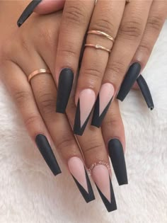 Mate Nails, Acrylic Nail Designs Coffin, Brown Acrylic Nails, Black Coffin Nails, Black Acrylic Nails, Short Coffin Nails, Cute Acrylic Nail Designs, Long Acrylic Nails Coffin, Coffin Shape Nails