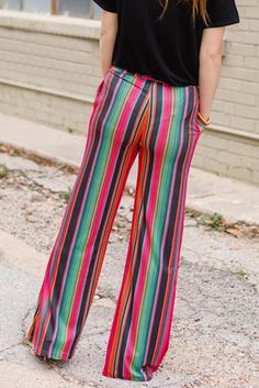 Multicolor High Waist Serape Print Wide Leg Pants Multicolor High-waisted Pants With Elastic Waistband, Multicolor High Waist Pants With Elastic Waistband, Casual Multicolor High Waist Wide Leg Pants, Multicolor Stretch High-waisted Pants, Multicolor High-waisted Wide Leg Pants With Elastic Waistband, Multicolor Summer Trousers, Multicolor Trousers For Summer, Summer Multicolor Trousers, Colorful High-waist Bottoms For Spring