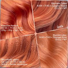 Your hair style is with red shade hair color idea Shade Hair, Peach Hair Colors, Hair Color Idea, Copper Red Hair, Peach Hair, Hair Color Formulas, Ginger Hair Color, Wella Hair