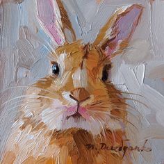 a painting of a brown bunny rabbit