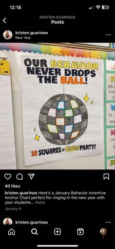 an image of a bulletin board with the words our behavior needs the balls on it