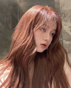 Korean Hair Colour, Wavy Hair Ideas, Ulzzang Hair, Red Hair Inspiration, Korean Hair Color, Dip Dye Hair, Red Hair Inspo, Wavy Hairstyles, Pretty Hair Color