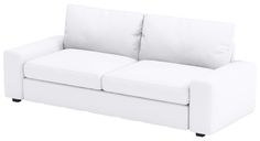 a white couch with two pillows on it