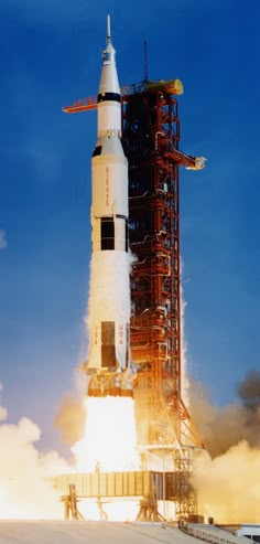 an image of a rocket taking off from the launch pad