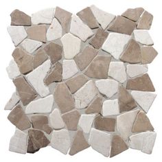 a white and brown mosaic tile on a white background