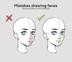 how to draw the face and eyebrows in different ways, with instructions on how to do it