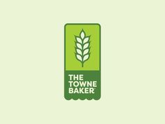 the towne baker logo on a light green background with an image of a plant