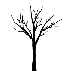 a black and white silhouette of a bare tree