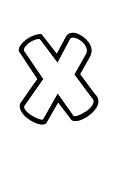 a black and white image of the letter x with an arrow in it's center