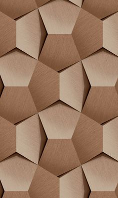 an abstract pattern made up of brown and beige hexagonal shapes