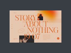 an image of a poster with the words story about nothing