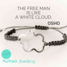 The Quote Collection by MUMoosh, Cloud Collection, Silver Jewellery White Cloud, Infinity Bracelet, Rope Bracelet, Gifts