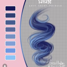 the blue hair color is shown in this graphic style, and it looks like they have been