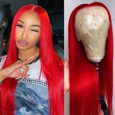 Allove Hair 10A Virgin Remy Human Hair Wigs, Red Color Straight Hair Wig,High Quality And Competitive Price. 100% No Tangle, No Shedding, No Bad Smell, 10-30 Inch Pre Plucked Red Color Straight Wigs With Baby Hair 150% /180% Density.3-5 Working Days Free Shipping. use code VIP8 get 8% off Red Straight Hair, Smell Hair, Red Hair Accessories, Wigs Glueless, Bad Smell, Remy Human Hair Wigs, Red Wigs, Colored Wigs, Straight Lace Front Wigs