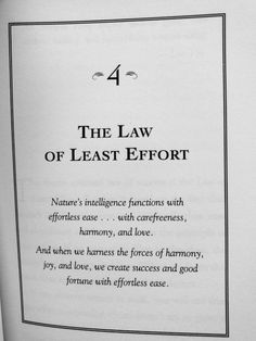 the law of least effort is written in black ink on a white sheet with text