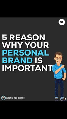 a man pointing to the right with text reading 5 reason why your personal brand is important