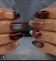 Fall Autumn Nails, Hottest Nail Trends, November Nails, Fall Nail Trends, Edgy Nails, Classy Acrylic Nails, Pretty Gel Nails, Cute Gel Nails, Fall Nail Art