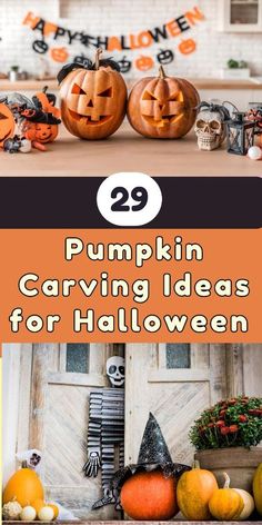 pumpkin carving ideas for halloween with text overlay