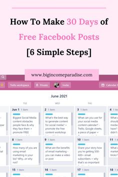 how to make 30 days of free facebook posts in 6 simple steps - the pink posh blog