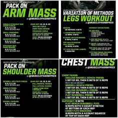 the poster for arm mass, which is part of an exercise program that includes exercises to help