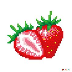 Strawberry Icon, Strawberry Drawing, Strawberry Png, Pixel Art Templates, Red Icons:)