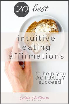 20 of the best, most effective intuitive eating affirmations to help you actually succeed at intuitive eating! #nofoodrules #mindset #affirmations #positivity #healthylifestyle #intuitiveeating #edrecovery Eating Affirmations, Mindset Affirmations, Eating Quotes, Medicine Tips, Food Freedom, Anti Dieting, Eating Fast, Food Rules, Diet Culture