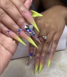 Stiletto Nails Designs Summer, Gem Nail Designs, Stilleto Nails Designs, Long Stiletto Nails, Summer Gel Nails, Tapered Square Nails, Long Stiletto, Sassy Nails