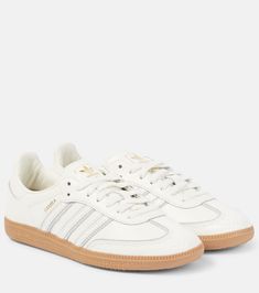 Samba OG leather sneakers in white - Adidas | Mytheresa Adidas Samba Og, Adidas Shoes Women, Cute Sneakers, Shoe Inspo, Everyday Shoes, Swag Shoes, Shoes Sneakers Adidas, Dream Shoes, Adidas Samba