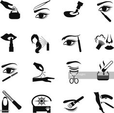 Illustrazione stock : Icone di Cosmetici Makeup Artist Logo Design, Makeup Artist Logo, Makeup Logo, Life Hacks Computer, Artist Logo, Women Cosmetics, Phone Stickers, Instagram Frame, Beauty Icons