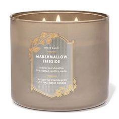 Elevate The Ambiance Of Any Room With This Bath & Body Works 3-Wick Marshmallow Fireside Candle. The Large Jar Candle Features A Traditional Style With A White Wax Blend Material. The Candle Boasts Multiple Wicks For An Even Burn And A Delightful Scent That Will Linger In The Air Long After It Has Been Extinguished. Perfect For Any Space, This Candle Can Be Placed In A Living Room, Bedroom, Or Even In The Bathroom. The Jar/Container Candle Is From The Renowned Brand Bath & Body Works And Is A Gr Bath And Body Works Fall Candles, Bath & Body Works, Candle Images, Fragrance Ingredients, Bath Candles, Dreamy Room, 3 Wick Candles