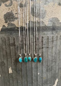 * Genuine turquoise & sterling silver  * Chain is available in 16" or 18" * Every turquoise nugget is slightly different in shape & color * If you would like to select your stone, please message us Simple Turquoise Necklace, Turquoise Necklace Pendant, Turquoise Sterling Silver Necklace, Dainty Turquoise Necklace, Turquoise Jewelry Aesthetic, Punchy Jewelry, Real Turquoise Jewelry, Western Fashion Jewelry, Vintage Turquoise Jewelry