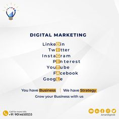 an advertisement for digital marketing with the words linked